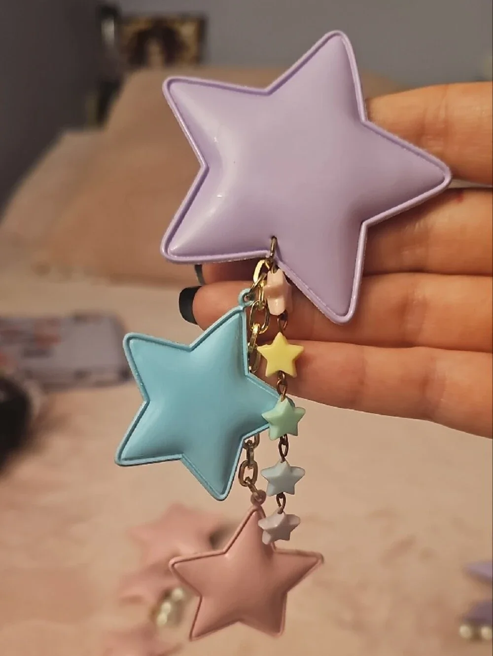 Pastel Star Dangle Hair Clips - Lavender, Pink, Blue